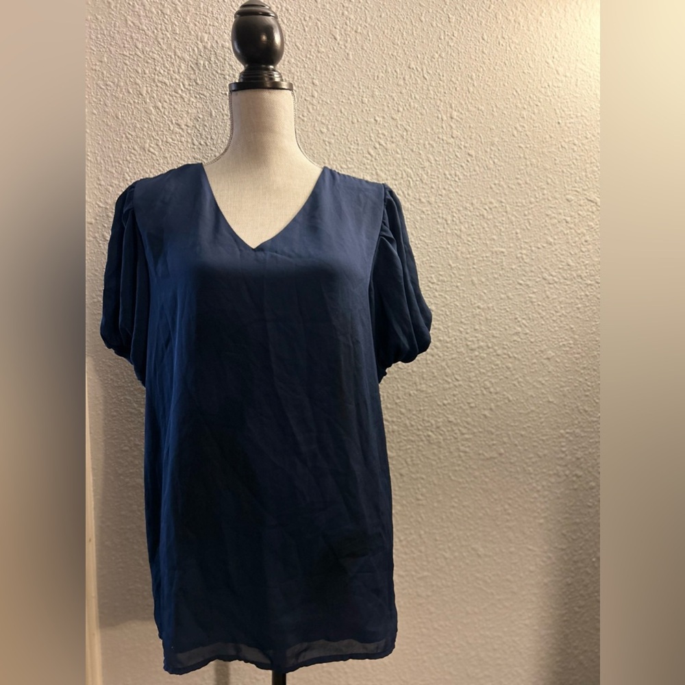 Emory Park Dark Navy Blue Women’s Blouse Sz L